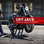 VIVOHOME 1500LBS Hydraulic Motorcycle Lift Jack with Wheels Black - Image 2
