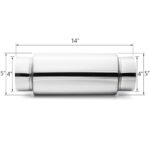 LCGP 4" Inlet Universal Resonator Muffler - High Performance Stainless Steel - Image 2