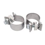 MOTOKU Pack of 2 1.75" Stainless Steel Muffler Exhaust Clamp for Electra Glide Road King Road Glide