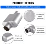 Floshine Universal 2.5" Performance Muffler FH425109 for Cars - Image 3