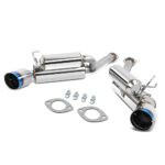 Auto Dynasty 4.5 Inches Dual Burnt Muffler Tip Axle Back Catback Exhaust System Compatible with 2003-2008 Nissan 350Z Infiniti G35, Stainless Steel