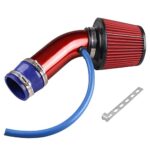 Sporacingrts Cold Air Intake Pipe, 76mm 3 Inch Universal Performance Car Cold Air Intake Turbo Filter Aluminum Automotive Air Filter Induction Flow Hose Pipe Kit (Red)