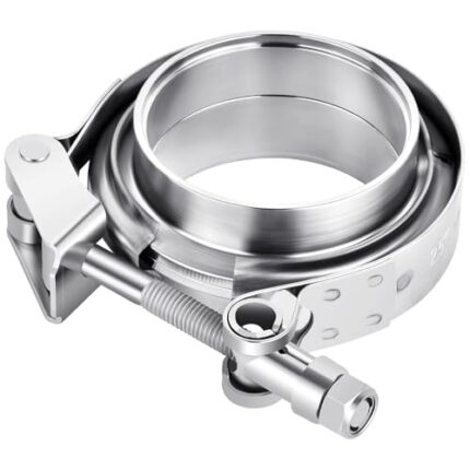 MuHize 2.5 inch V Band Clamp- Quick Release V band Exhaust Clamp Stainless Steel with Flanges for Automotive Exhaust System, Turbocharger, Downpipe and Mufflers