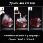 Muge Racing 3-Inch Cold Air Intake Filter - High Performance Red - Image 5