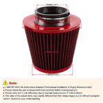 Muge Racing 3-Inch Cold Air Intake Filter - High Performance Red - Image 3