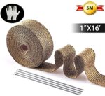 Titanium Exhaust Wrap 1"x16' - Motorcycle Heat Shield Tape & Ties - Image 9
