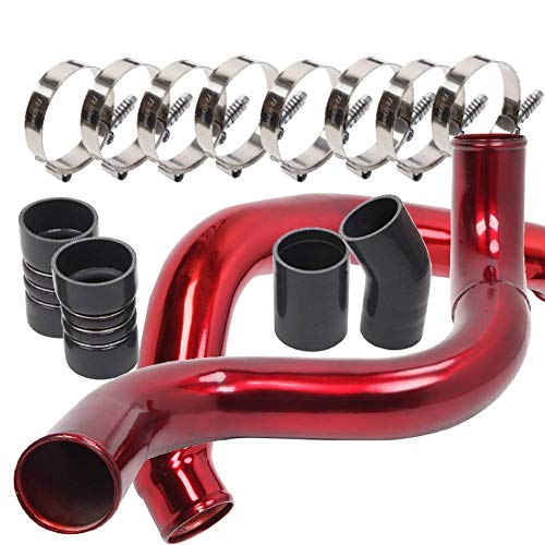 Turbo Intercooler Pipe Boot Kit for Ford 6.0L Powerstroke 03-07 Turbo Intercooler kit Pipe Boot for Ford 6.0L CAC Intercooler Pipe Boot kit 03-07 Tube Powerstroke for Ford F250 F350 F450 F550 (Red)