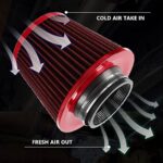 Muge Racing 3-Inch Cold Air Intake Filter - High Performance Red - Image 4
