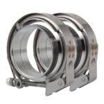 2 Pack 4“ Inch V Band Clamp with Flanges Male Female 304 Stainless Steel, for Exhaust System, Turbocharger, Downpipe and Mufflers