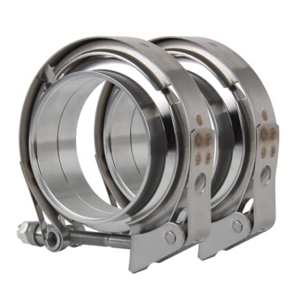 2 Pack 4“ Inch V Band Clamp with Flanges Male Female 304 Stainless Steel, for Exhaust System, Turbocharger, Downpipe and Mufflers
