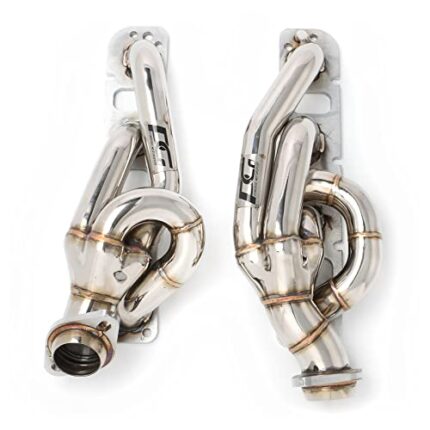 Exhaust Shorty Headers Manifold 304 Stainless Steel Polished Finish for Ram 1500 2500 3500 Pickup Truck 5.7L V8 Hemi 2003-2008