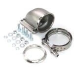 3.0" V-Band Turbo 90 Degree Elbow Downpipe Flange Adapter Kits Cast 304 Stainless Steel for T3 T4 Turbocharger with Bolts