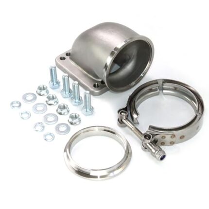3.0" V-Band Turbo 90 Degree Elbow Downpipe Flange Adapter Kits Cast 304 Stainless Steel for T3 T4 Turbocharger with Bolts