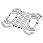 Jaxilyn Exhaust Pipe Kit Mild Steel DIY Custom Exhaust Kit Tubing Mandrel Bend Pipe Straight & U-Bend 16 Gauge Universal (3 inch-16 pcs)