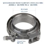 4" V Band Clamp with Flanges - 304 Stainless Steel, Exhaust Fit - Image 4