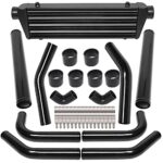 28" x 7" x 2.5" Universal Intercooler Kit with Intercooler + 2.5" 8pcs Bent Pipes + 6pcs Straight Couplers + 2pcs 90 Degrees Elbow Couplers + 16pcs Clamps Black