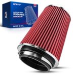 KAX Premium Washable Engine Air Filter, Universal Clamp-On Air Intake Filter, Reusable, Increase Power & Towing, 4 inch 102 mm Inlet Truck Cold Air Intake Air Filter (8" Tall)