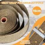 Titanium Exhaust Wrap 2"x50" with 15 Ties - High Temp Shield - Image 5